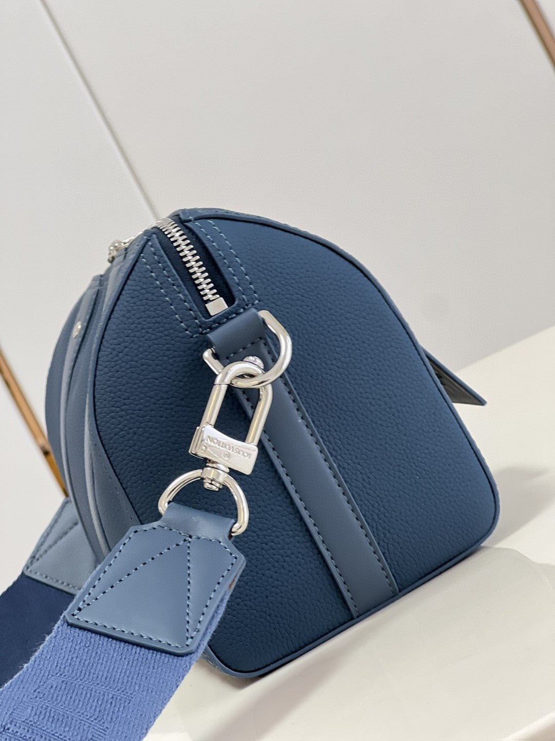 Top Quality City Keepall Aerogram Blue For Men, Bags, Shoulder And Crossbody Bags 10.6in/27cm Top Quality