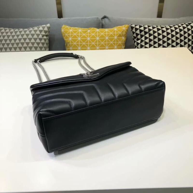 Top Quality Loulou Small Chain Bag In Matelassé "Y" Black For Women 9.8in/23cm YSL 494699DV7261000