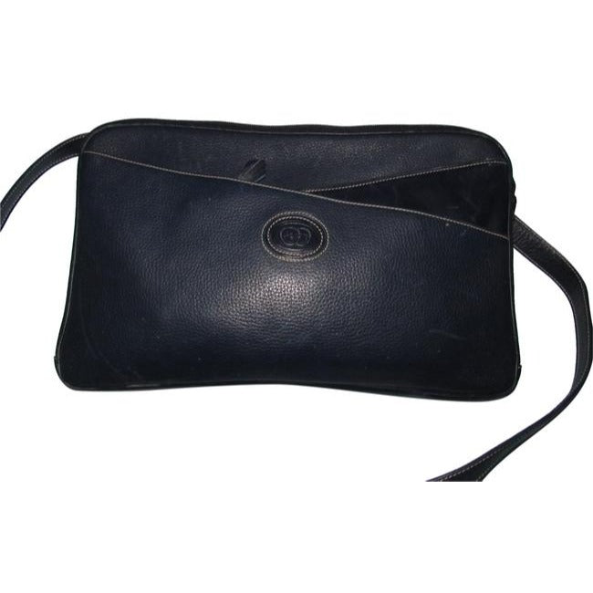 Gucci   Shades Of Navy In Smooth And Textured Leather Cross Body Bag