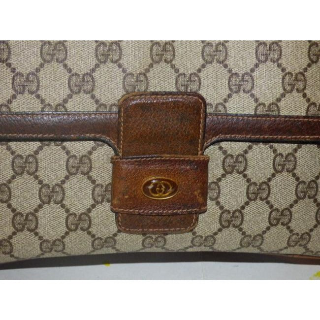 Gucci   Shades Of Brown Leather Coated Canvas Satchel