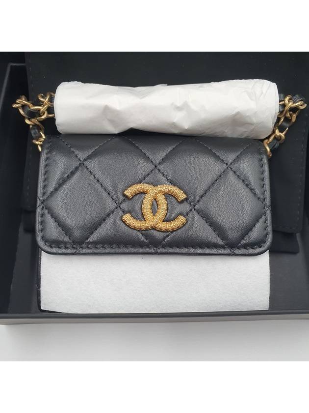 CC Logo Gold Chain Mini Cross Bag Black Chanel