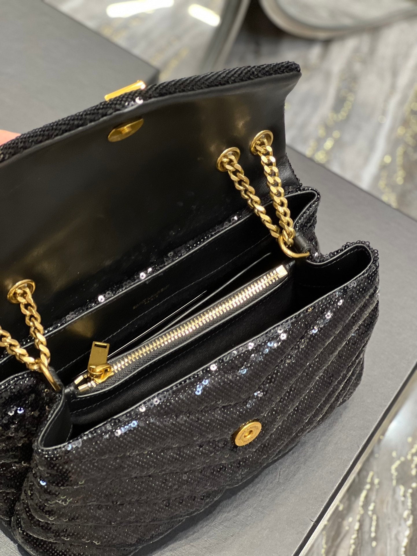 Top Quality Loulou Small Chain Bag Black For Women, Women’s Bags 9in/23cm YSL 494699FAAER1000