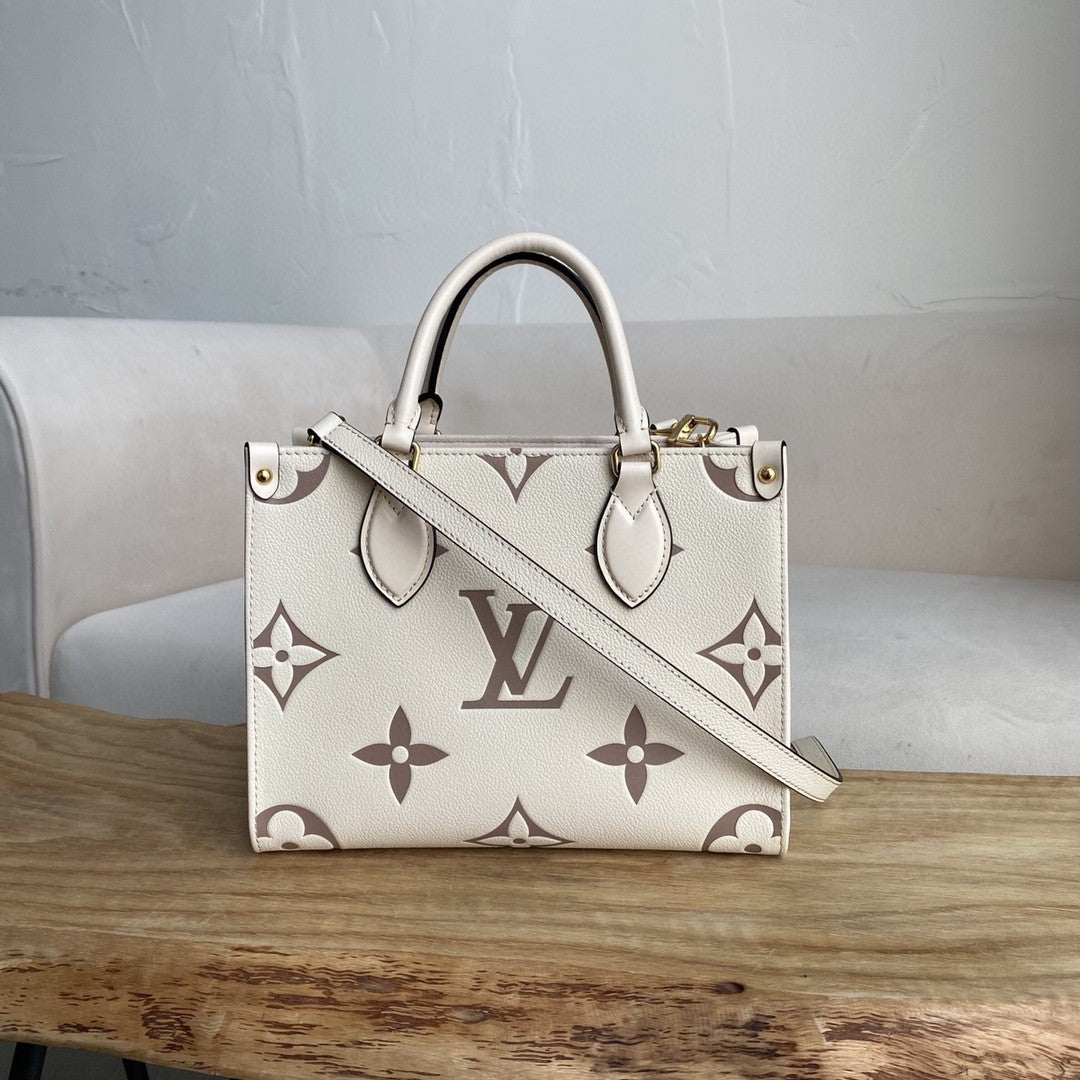 Top Quality On The Go PM Bag Monogram Empreinte 9.8in/25cm Beige Top Quality