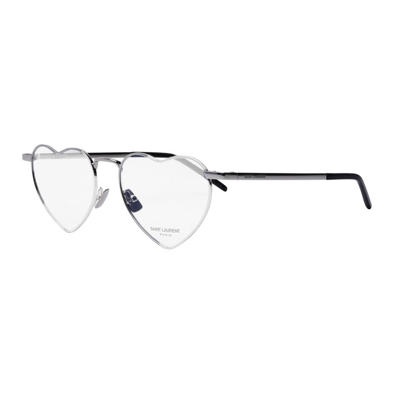 Saint Laurent Eyeglasses Geometric Full Rim, Silver Frame and Clear Demo Lenses Lens SL301LOULOUOPT002