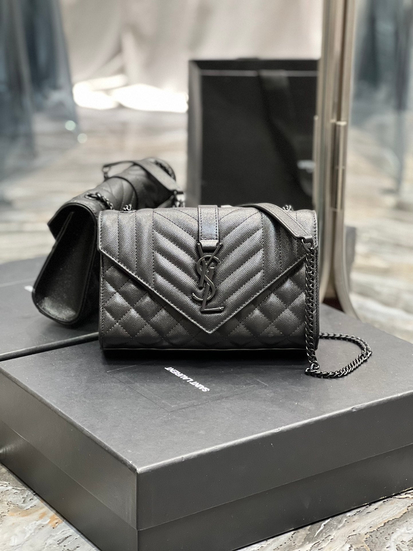 YSSL Small Bag Black In Mix Matelasse For Women 8in/21cm YSL 600195BOW981000