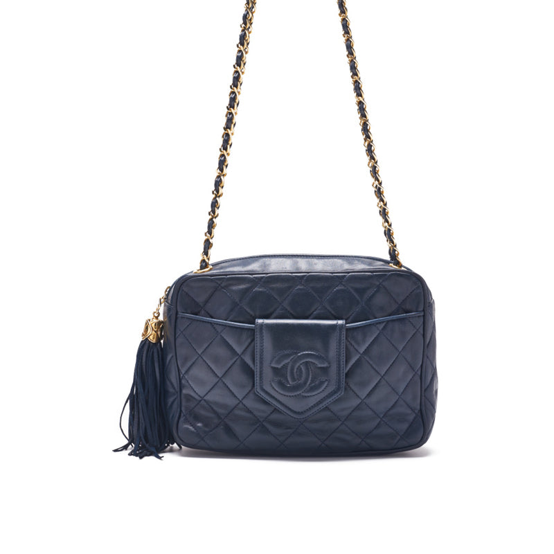 Chanel Coco Chain Shoulder  Fringes  Navy  Shoulder Bag Mini Shoulder Bag  Bag Hybrid ? Ship? Navy Mountain Bookstore Online