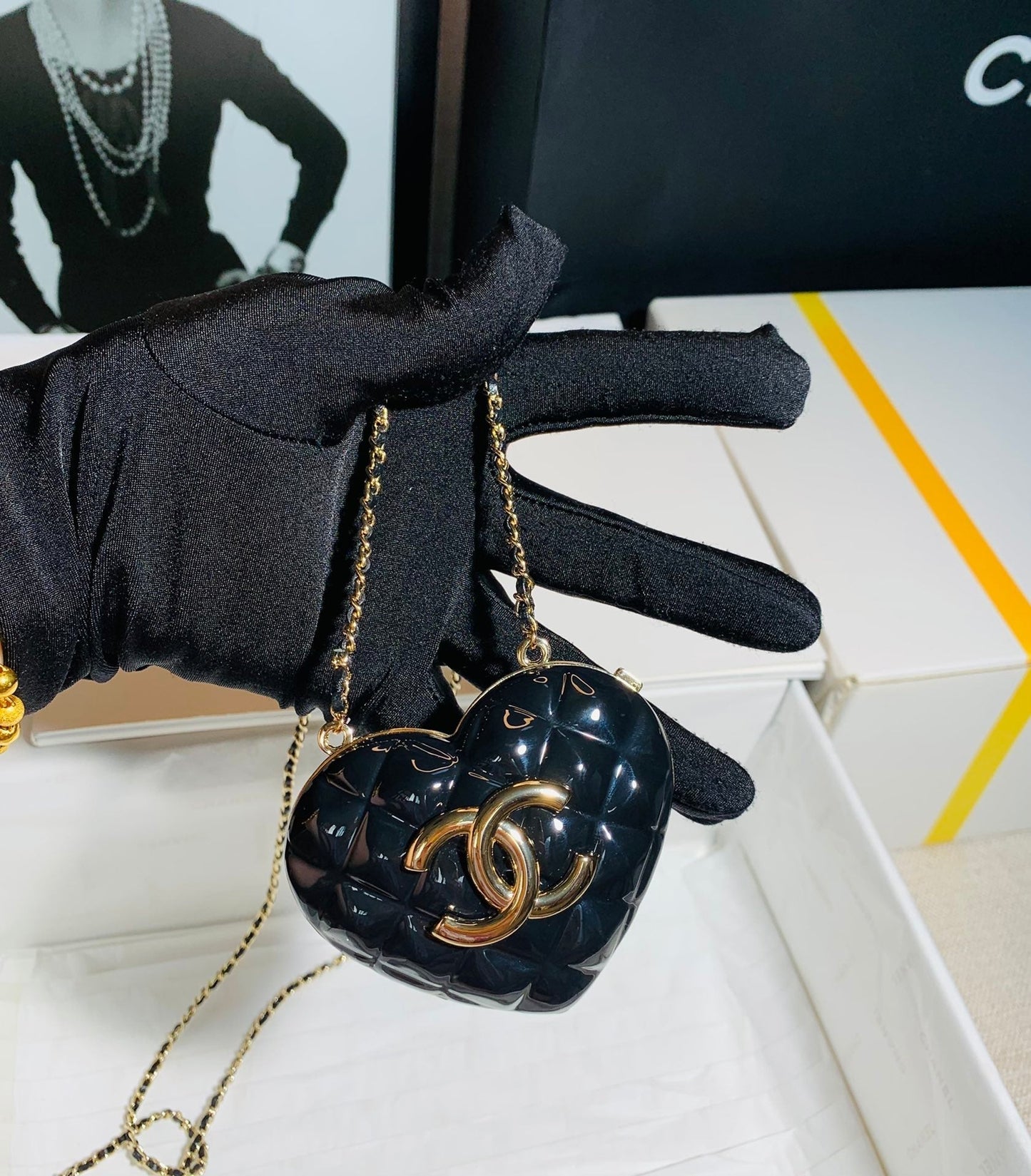 CHLLong Necklace Bag Black For Women, Women’s Bags 3in/7cm