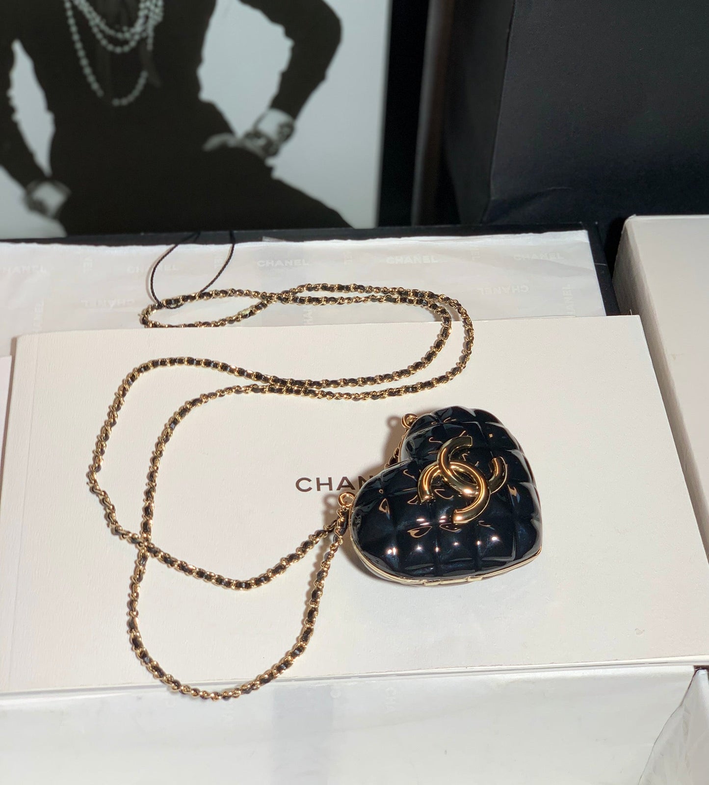 CHLLong Necklace Bag Black For Women, Women’s Bags 3in/7cm