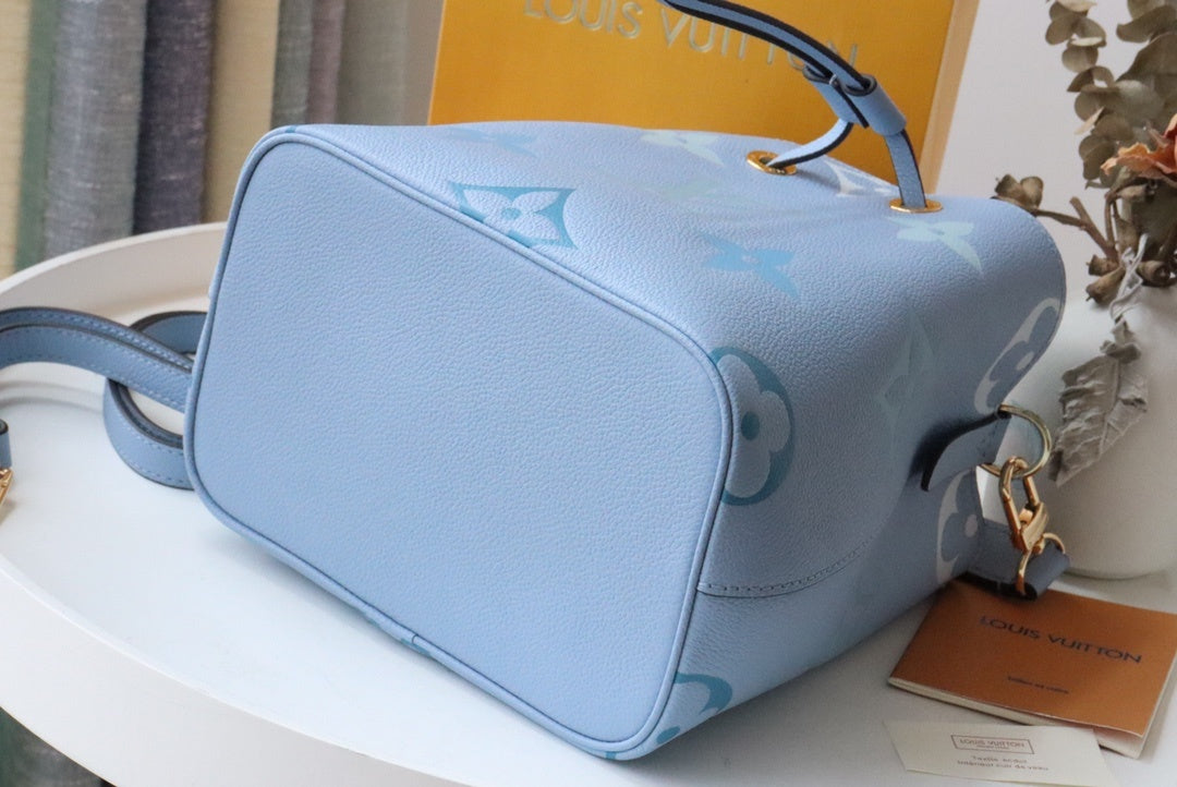 Top Quality NeoNoe BB Bucket Bag Monogram Empreinte Blue For Women, Womens Handbags, Shoulder Bags 7.9in/20cm Top Quality M45709