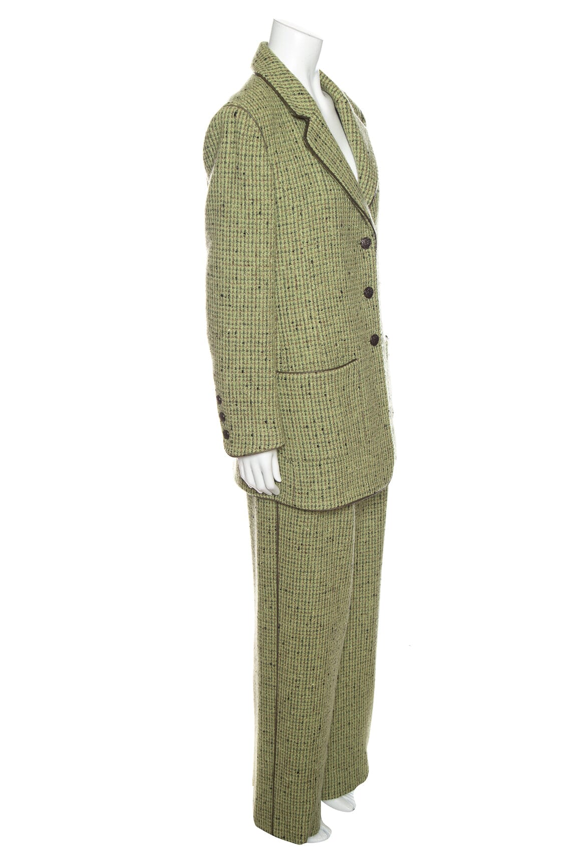 Chanel   1997 Autumn Moss Wide Leg Suit SZ 40