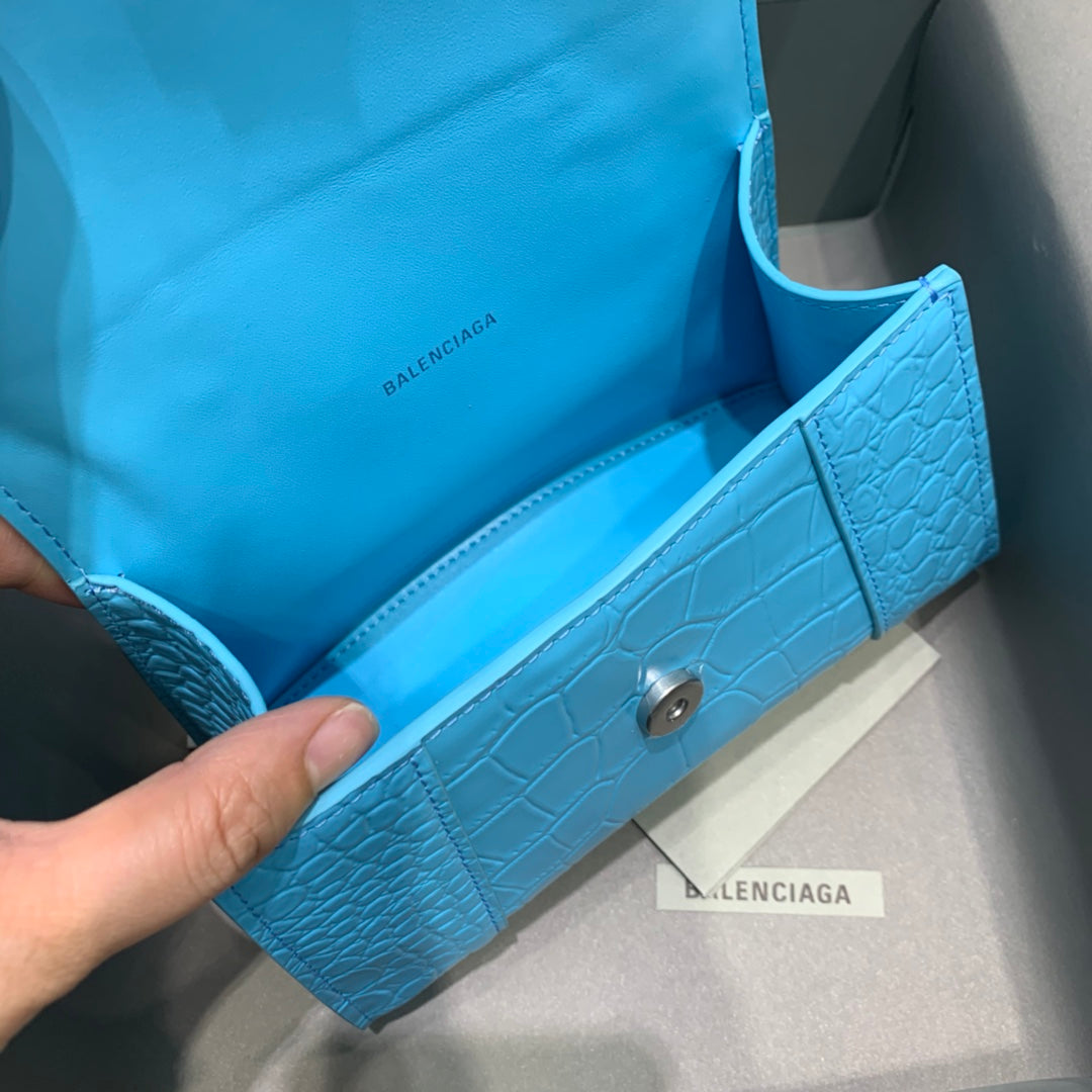 Top Quality Hourglass Small Handbag In Blue, For Women,  Bags 9in/23cm