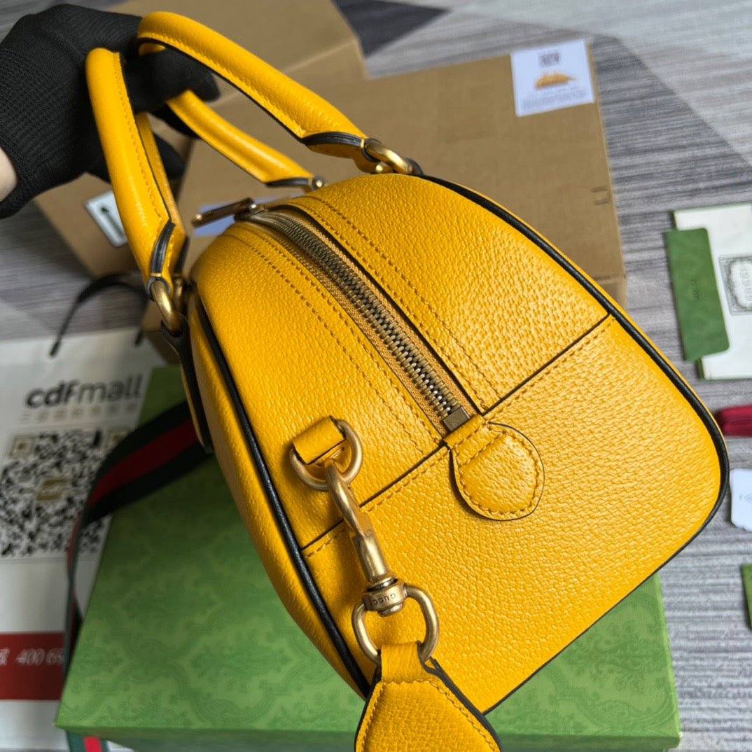 gg x Adidas Mini Duffle Bag Yellow For Women, Women’s Bags 12in/32cm gg