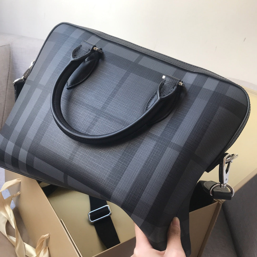 Top Quality London Check And Briefcase For Men, Bags 14.6in/37cm 80139481
