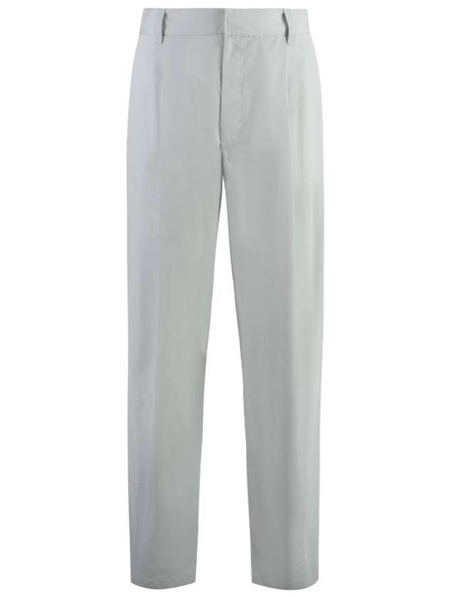 Luxury Bottega Veneta Cotton Silk Wide Leg Slacks Cloud