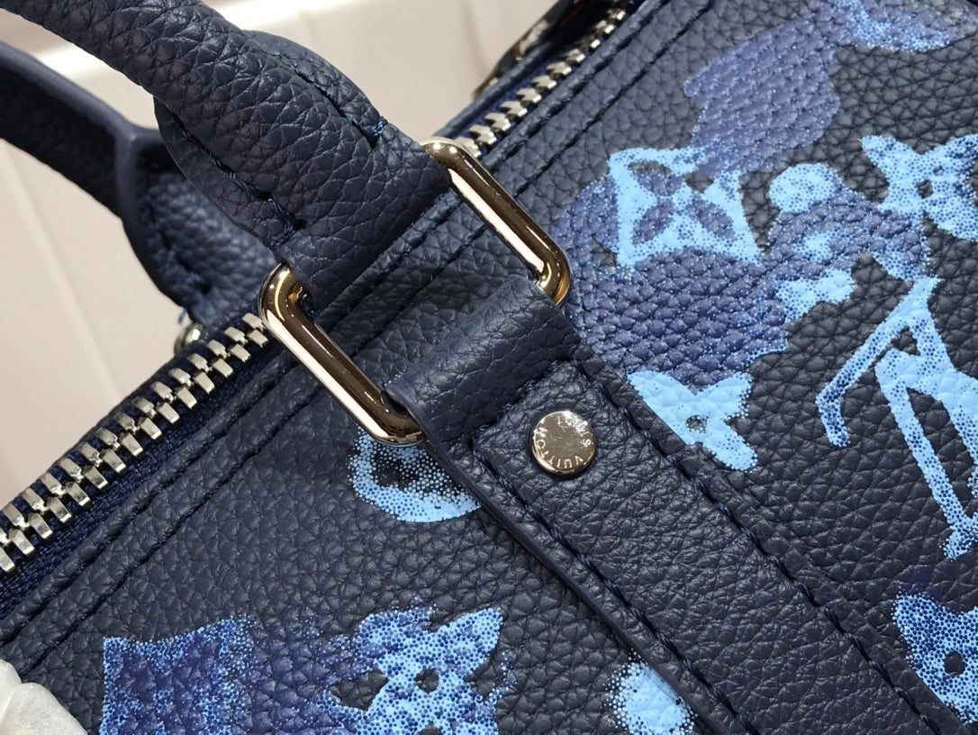 Top Quality Keepall XS Monogram Watercolor Blue Canvas By Virgil Abloh For Men, Bags, Shoulder And Crossbody Bags 8.3in/21cm Top Quality M57844
