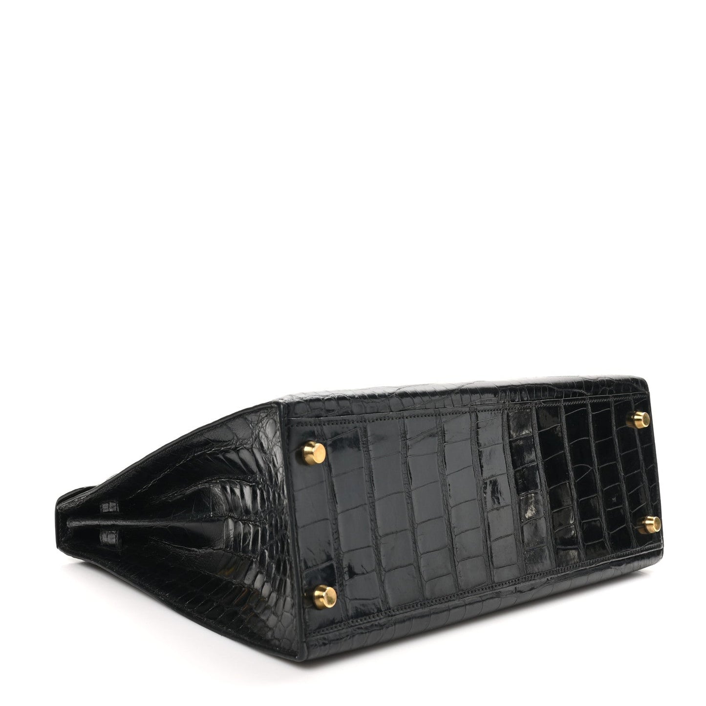 Hermes Shiny Alligator Kelly Sellier 32 Black
