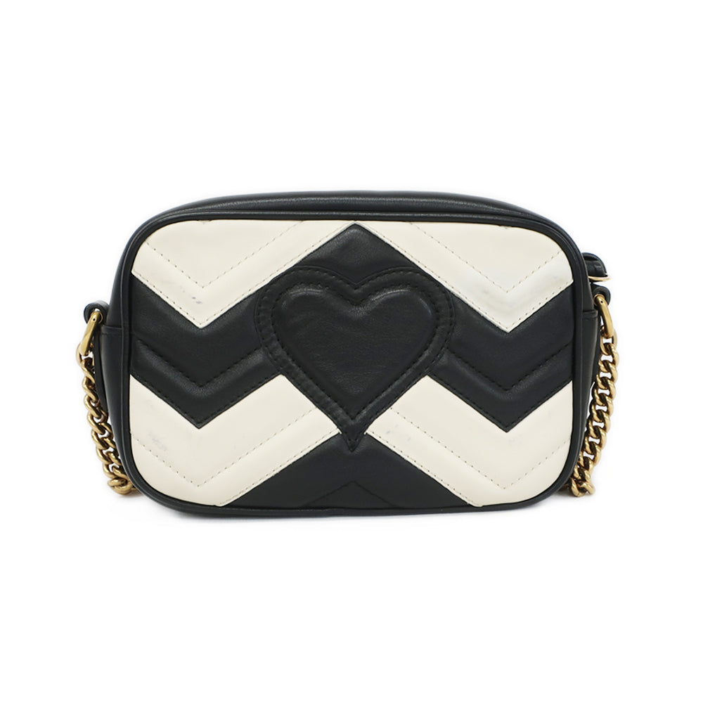 Gucci 448065 Chain Shoulder GG Logo White Black G  Leather Bag  Gucci 448065 Chain Shoulder Gucci White Black Gold Tools