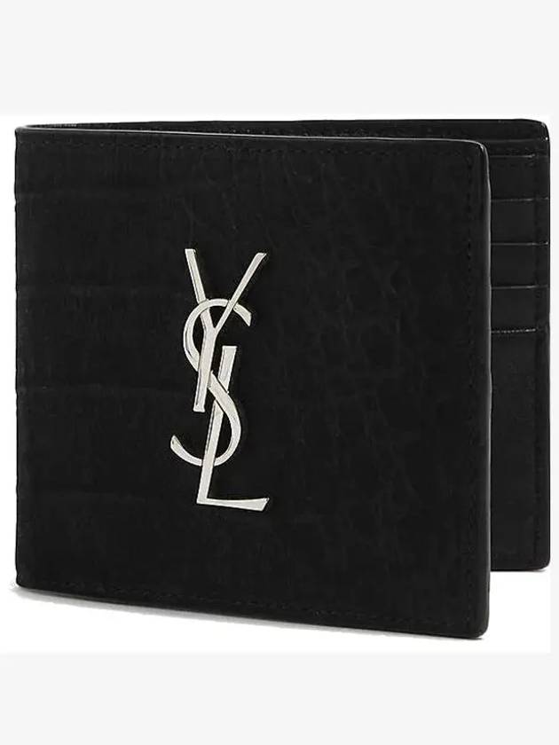 Luxury Saint Laurent Trending 2025 Monogram East West Half Wallet Black