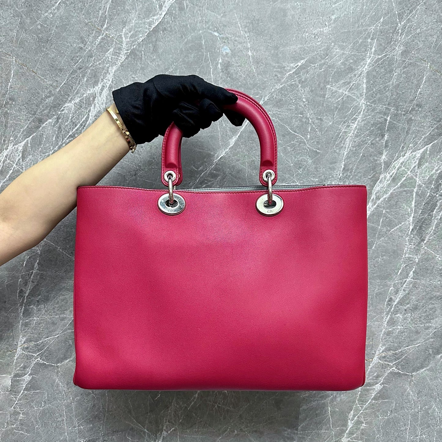 Diorissimo Large Smooth Calfskin Red SHW