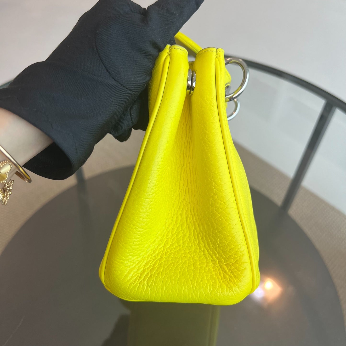 Diorissimo Mini Lady Smooth Calfskin Leather Yellow SHW