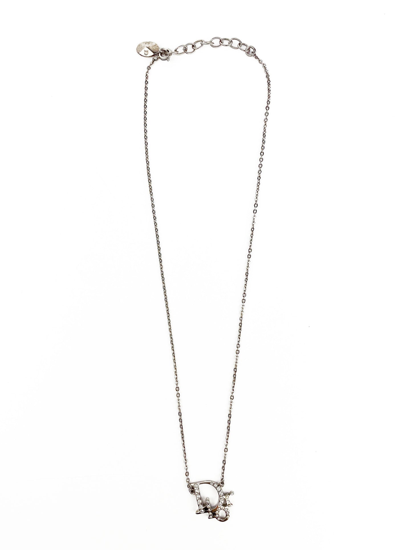 Christian Dior Logo Crystal Necklace