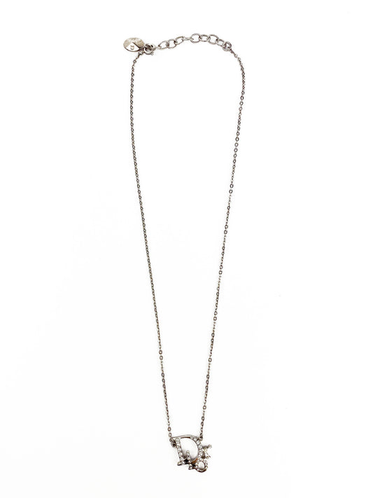 Christian Dior Logo Crystal Necklace