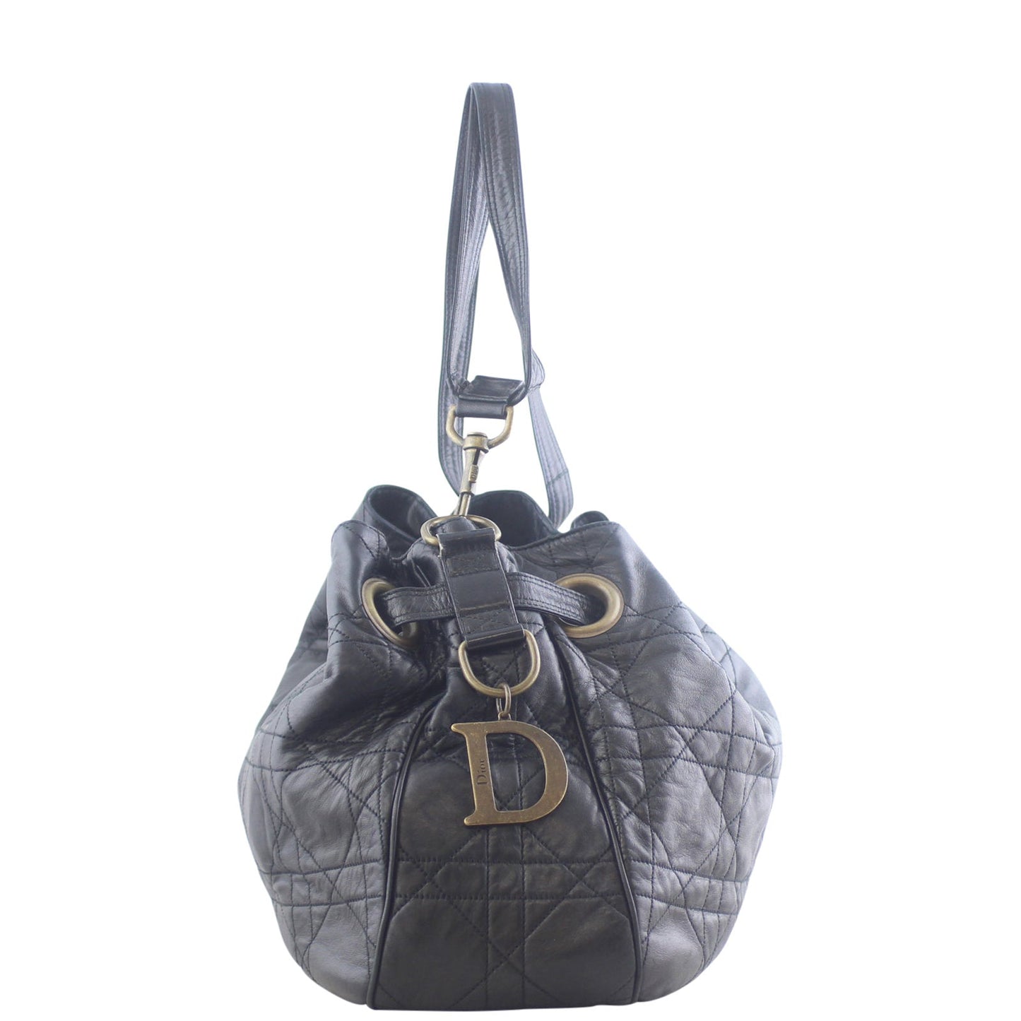 Dior Cannage Drawstring Tote Bag