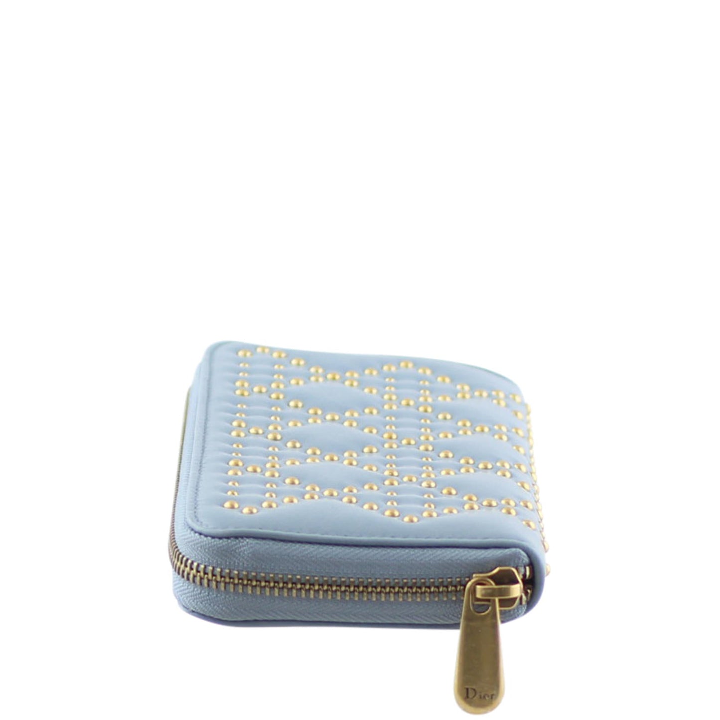 Dior Lady Dior Studded Zip Around Wallet