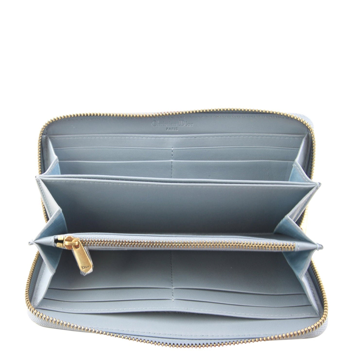 Dior Lady Dior Studded Zip Around Wallet