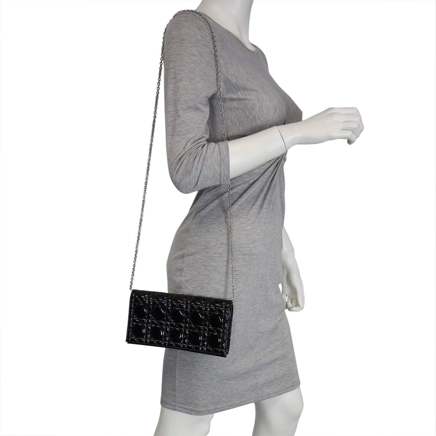Dior Patent Cannage Clutch Bag