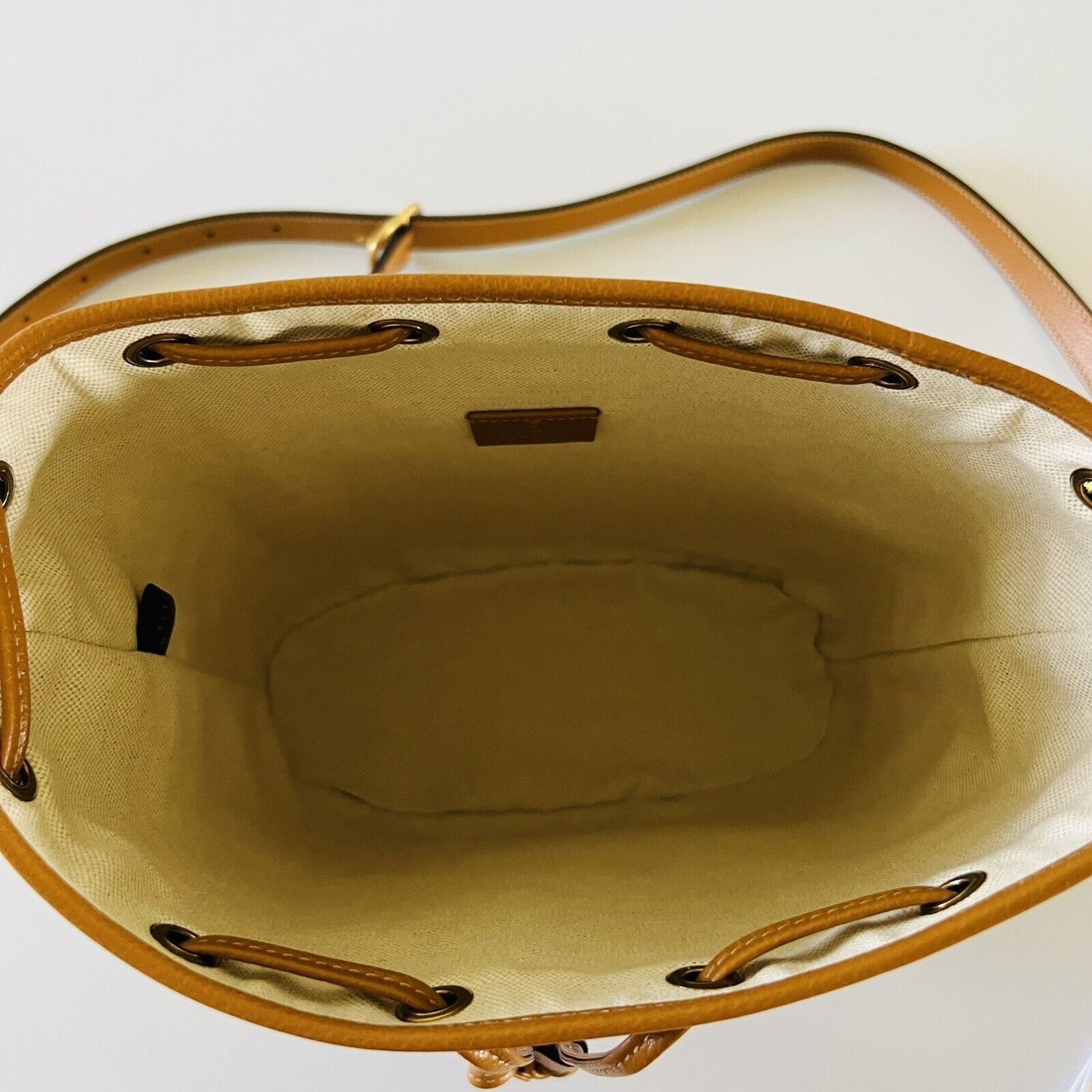 Gucci x Disney Mickey Mo  Print Canvas Leather Bucket Shoulder Bag