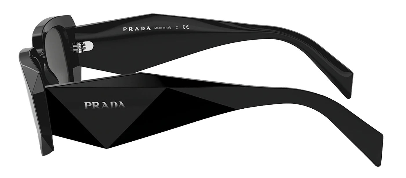 Store Return Prada 0PR 17WS VYJ6X1 Black Rectangle Sunglasses