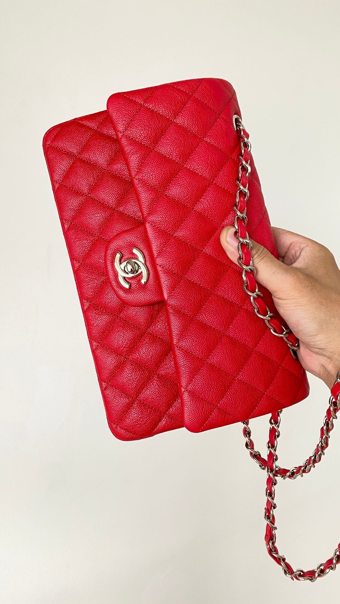 CHLSmall Classic Handbag Red For Women, Women’s Bags 9.1in/23cm