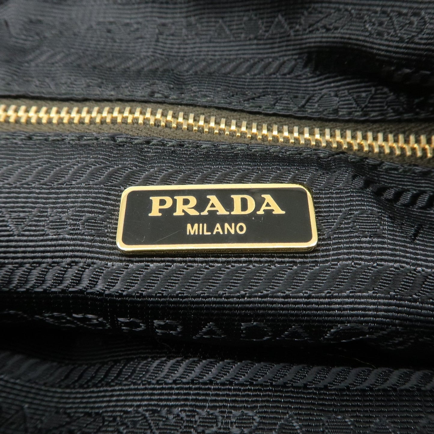 PRADA Triangle Logo Canvas Leather Cosmetic Pouch Khaki 1N1857  d