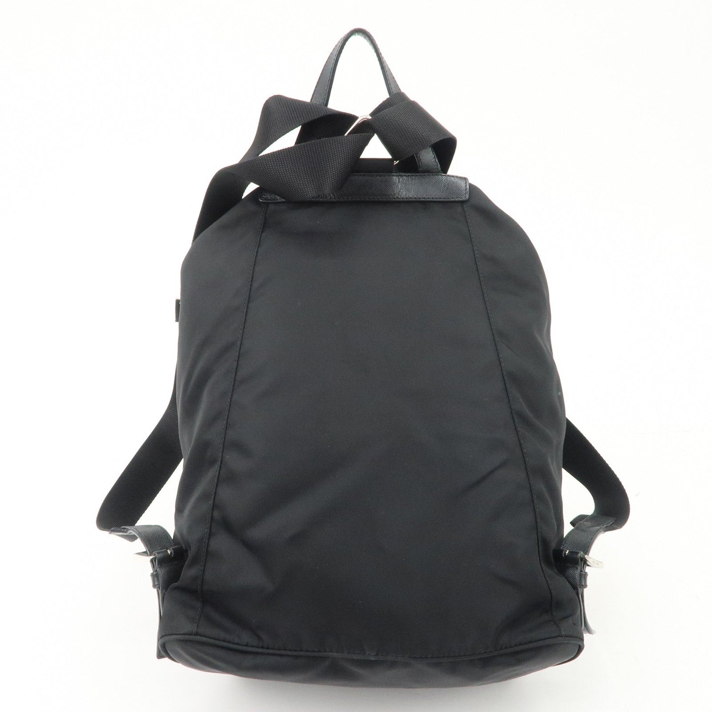 PRADA Triangle Logo Nylon Leather Backpack Ruck Sack Black  d