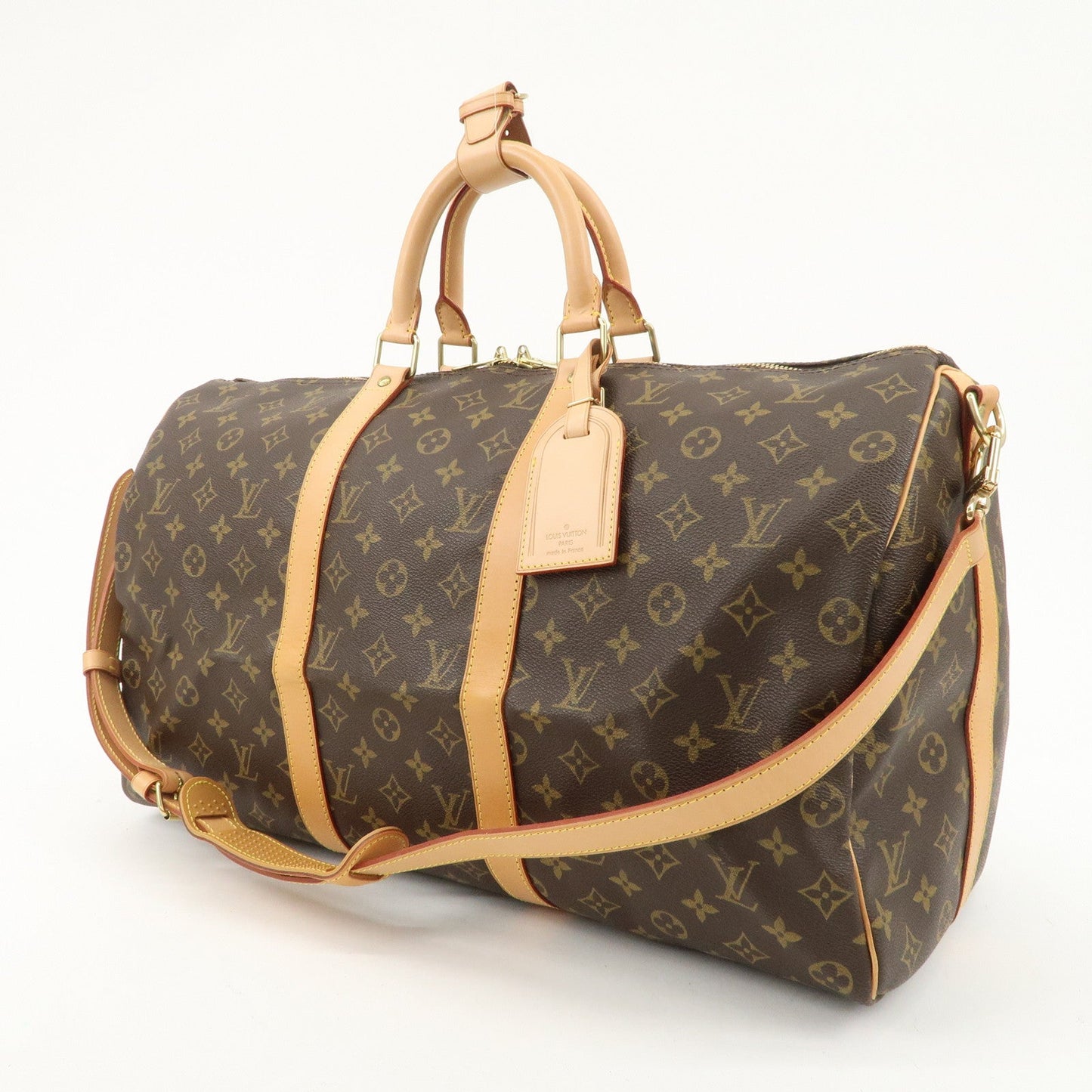 Louis Vuitton Monogram Keep All Bandouliere 50 Boston Bag Brown M41416  d