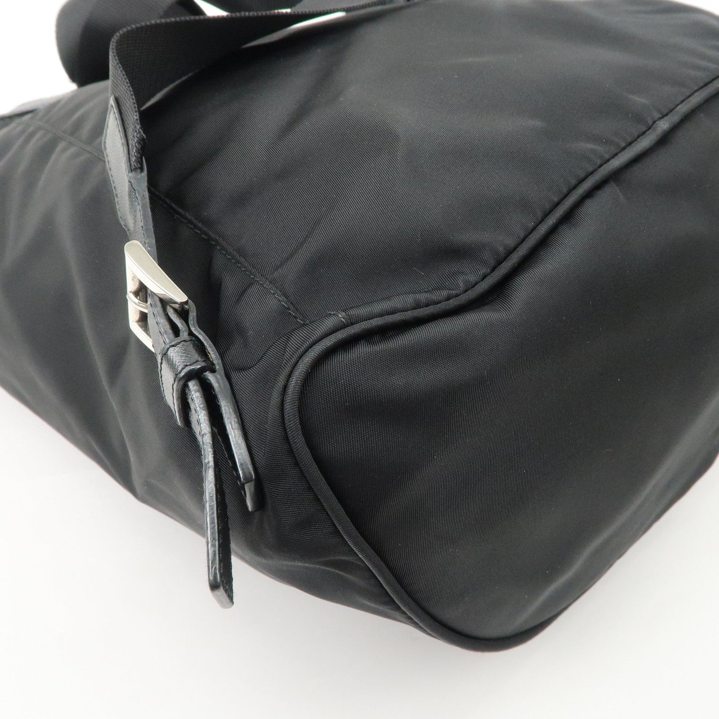 PRADA Triangle Logo Nylon Leather Backpack Ruck Sack Black  d