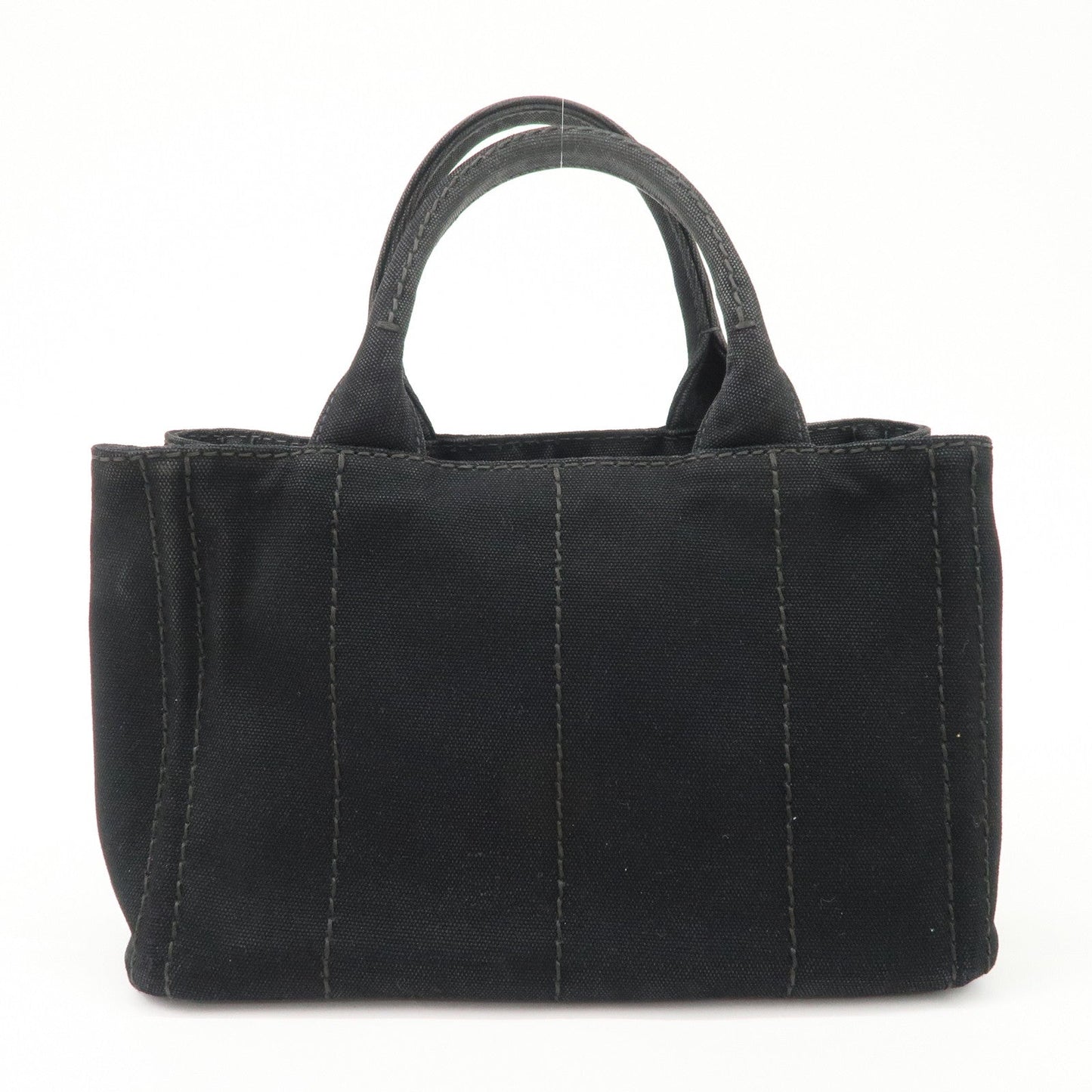 PRADA Logo Canapa Denim 2 Way Tote Bag Hand Bag Black B2642B  d
