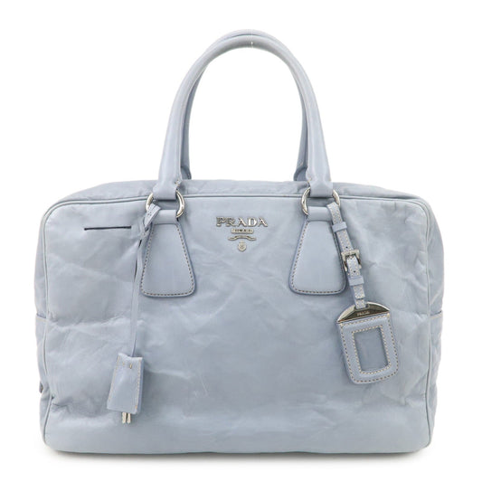 PRADA Logo Leather Shoulder Bag Hand Bag Blue BL094F  d
