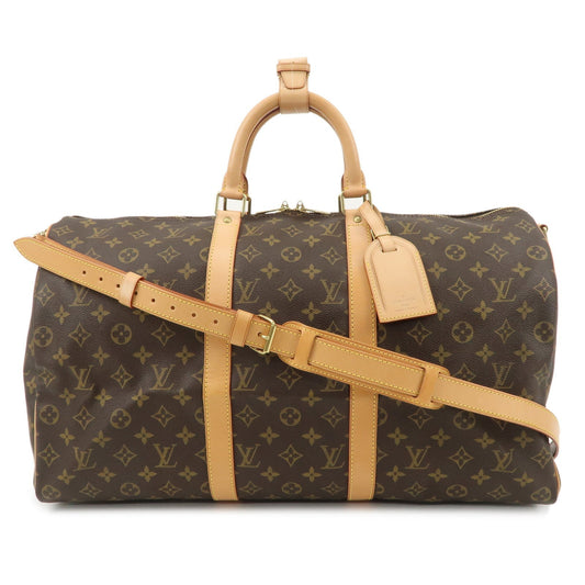Louis Vuitton Monogram Keep All Bandouliere 50 Boston Bag Brown M41416  d