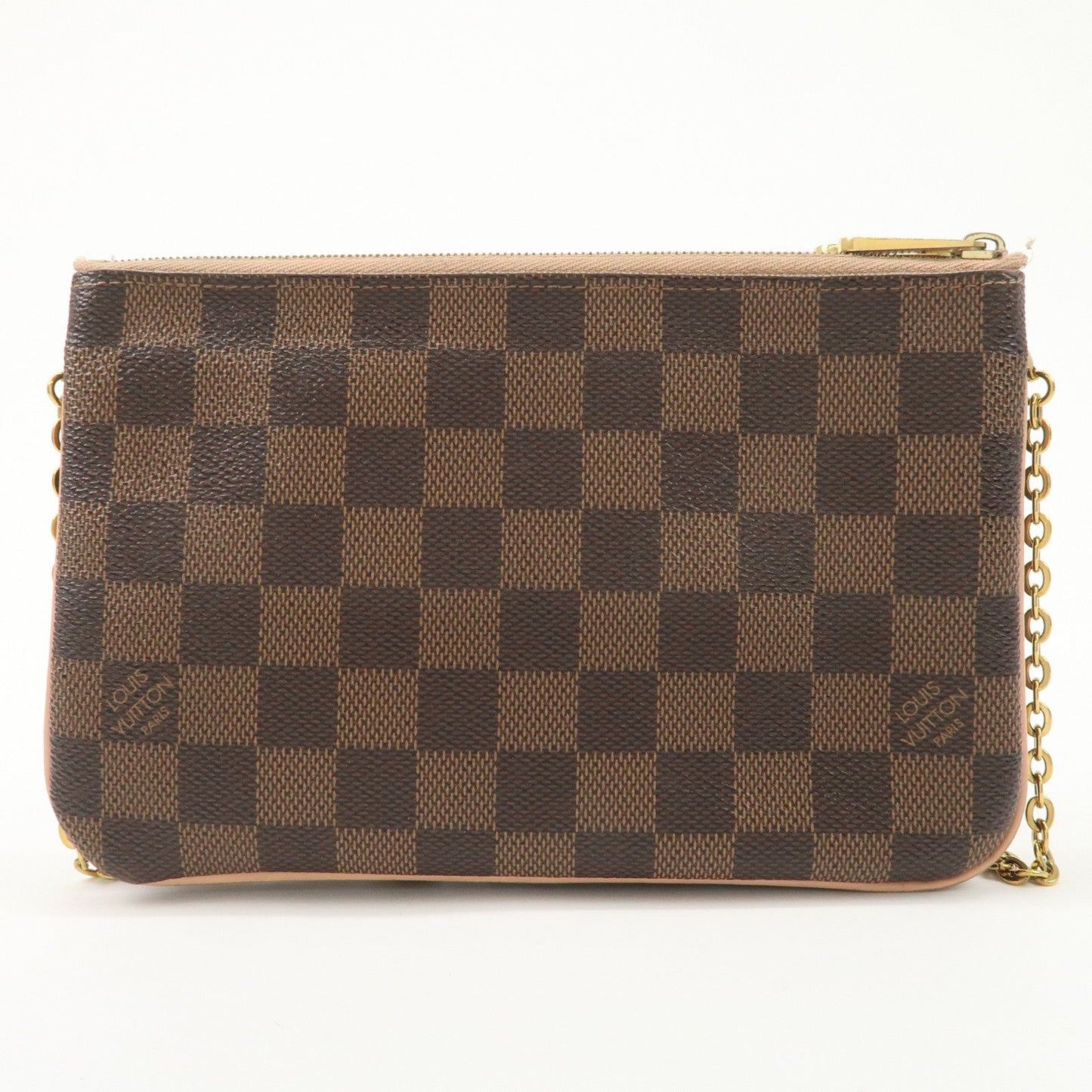 Louis Vuitton Damier Pochette Double Zip Shoulder Bag Brown N60254  d