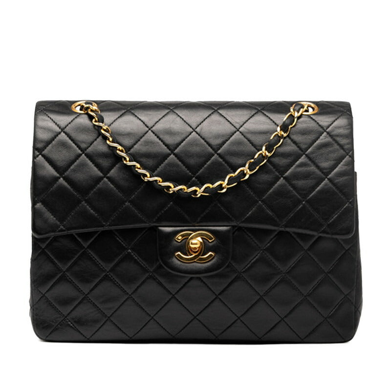 Chanel Coco Mark Double Flap Lambskin Shoulder Bag