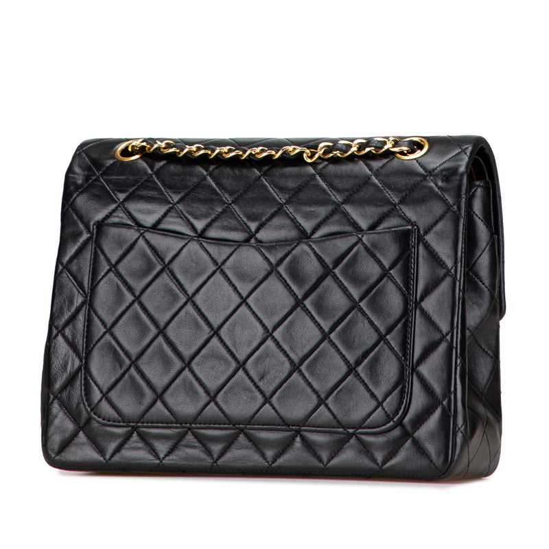 Chanel Coco Mark Double Flap Lambskin Shoulder Bag