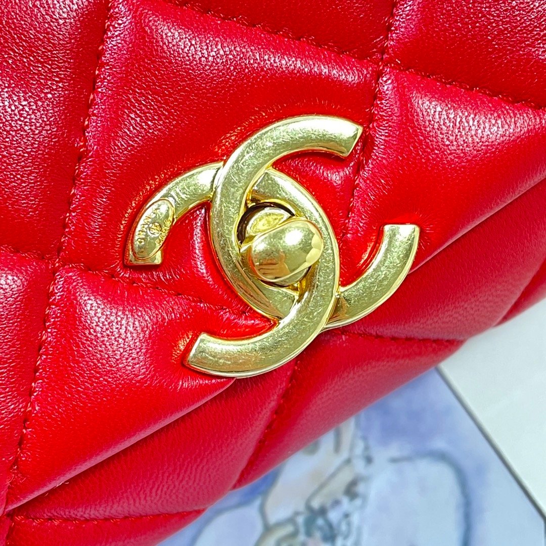 CHLMini Top Qualityap Bag Gold Hardware Red For Women Handbags, Shoulder Bags 6.7in/17cm AS3365
