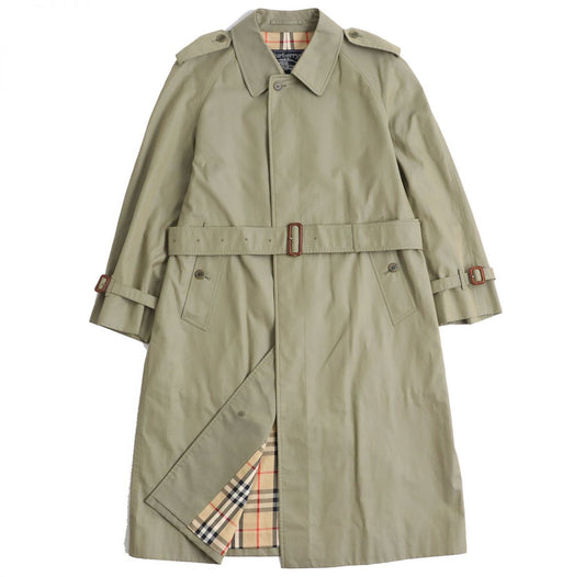 Burberry   Belted Balmacaan Coat Khaki