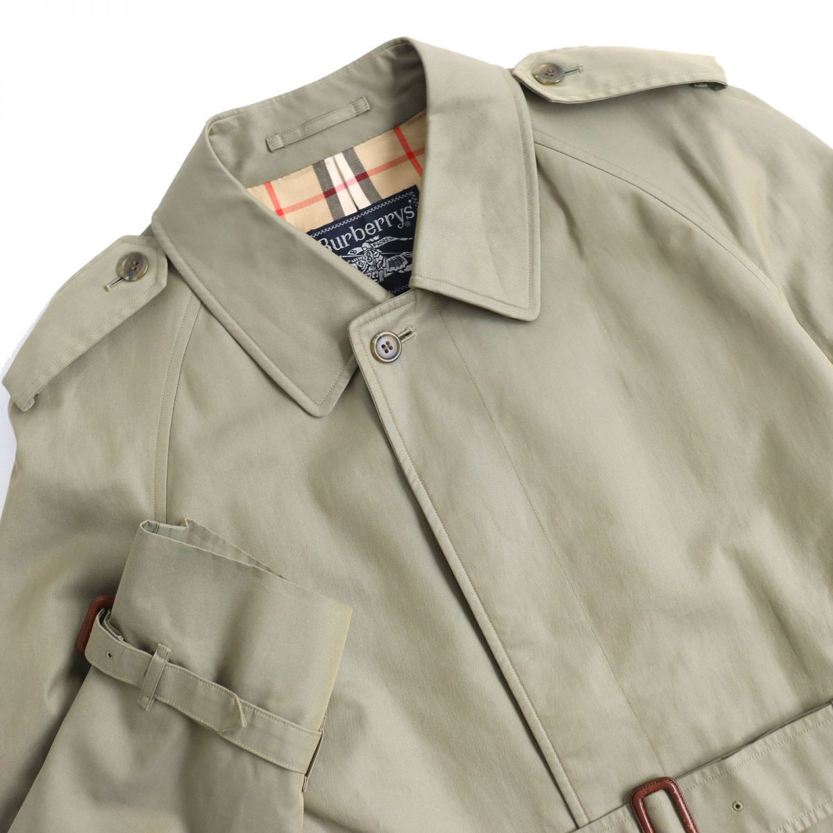 Burberry   Belted Balmacaan Coat Khaki