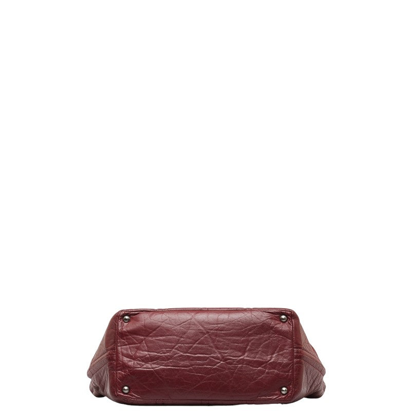 Chanel Big Coca-Cola Chain Tote Bag Wine Red  Leather  Chanel