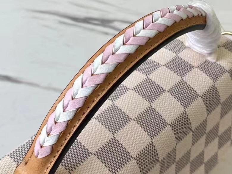 Top Quality Croisette Damier Azur Canvas Pink For Women, WoHandbag, Shoulder And Crossbody Bags 9.8in/25cm Top Quality N50053