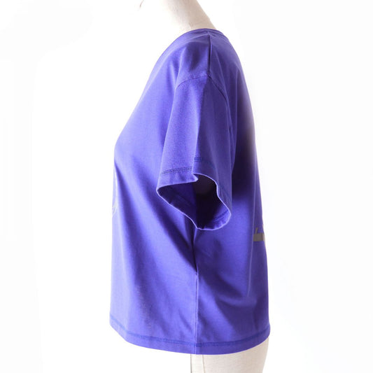 HERMES Short sleeve T-shirt Main: 100% cotton Purple Blue type Women 36  d