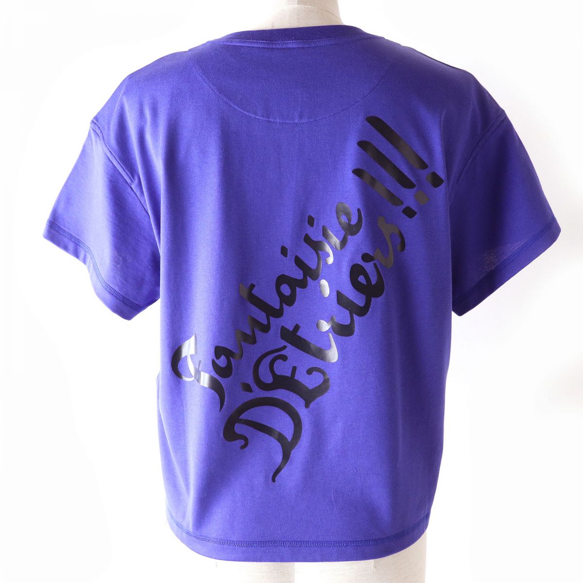 HERMES Short sleeve T-shirt Main: 100% cotton Purple Blue type Women 36  d